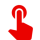 Pictogramme rouge d'une main appuyant sur un bouton