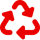 Pictogramme rouge de recyclage